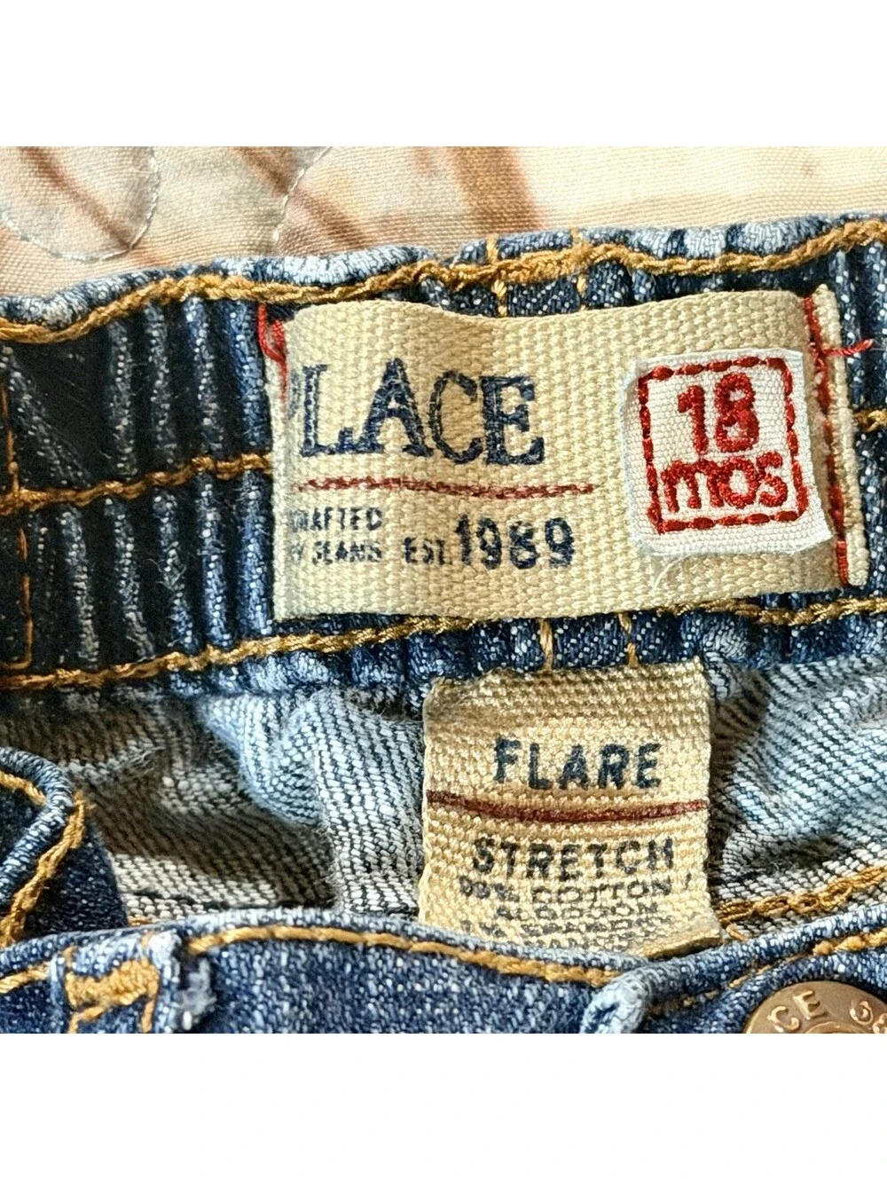 THE CHILDREN'S PLACE FLARE LEG ~ GIRL DENIM JEANS SIZE 18 MONTHS ~ STRETCH